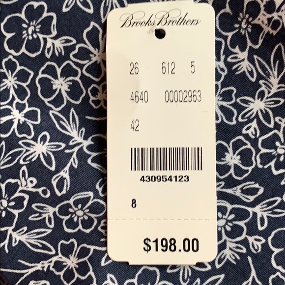 Brooks Brothers RED FLEECE Stripe Pattern / Dot Pattern Half-Length Long-Sleeve Shirt Dress (Women's Size M) cotton white type Vintage Second Hand